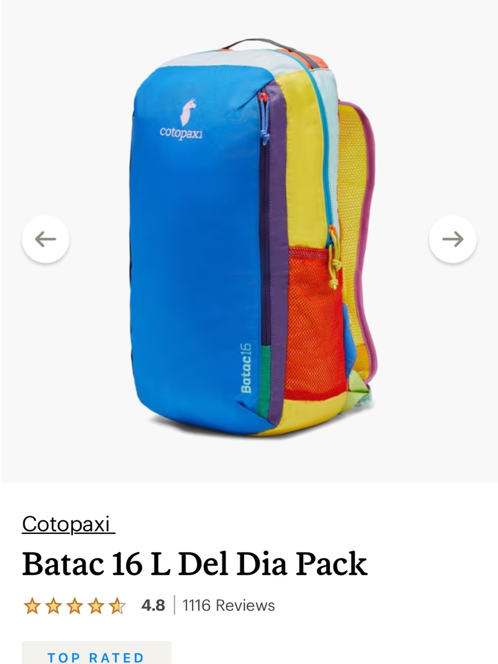 cotopaxi Bright Blue and Yellow Multicolor Daypack